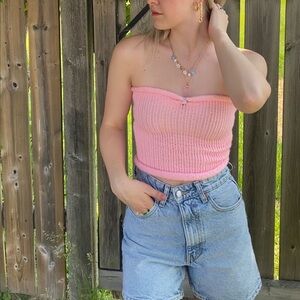 Handmade pink knit top 🌹